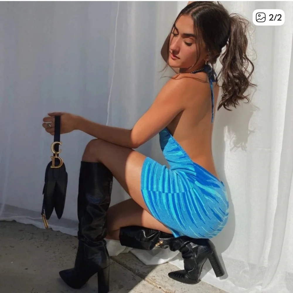 Beginning Boutique Elaina Halter Knit Mini - Picture 6 of 7